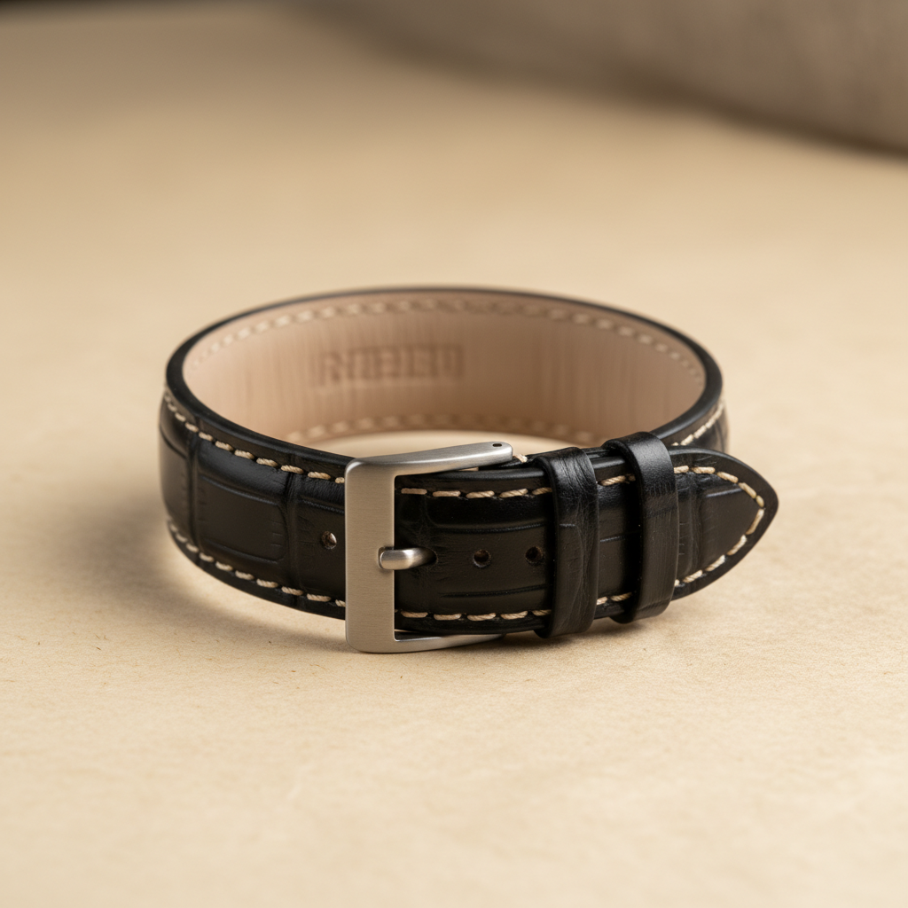 Bracelet Alligator Noir · Pontarlier